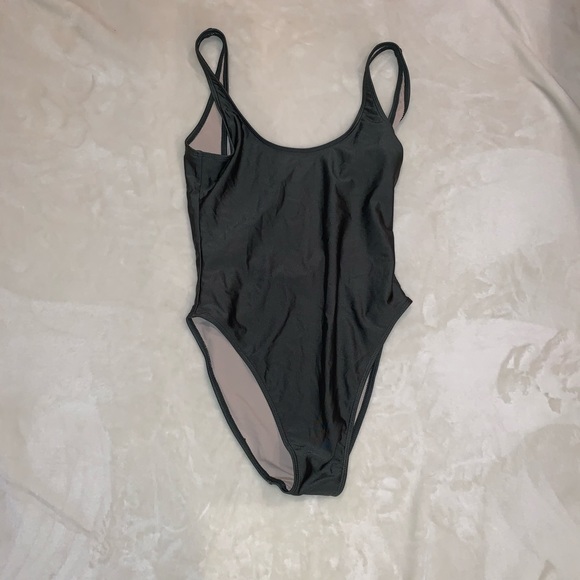 Retro High Cut Low Back Bathing Suit - Picture 2 of 5